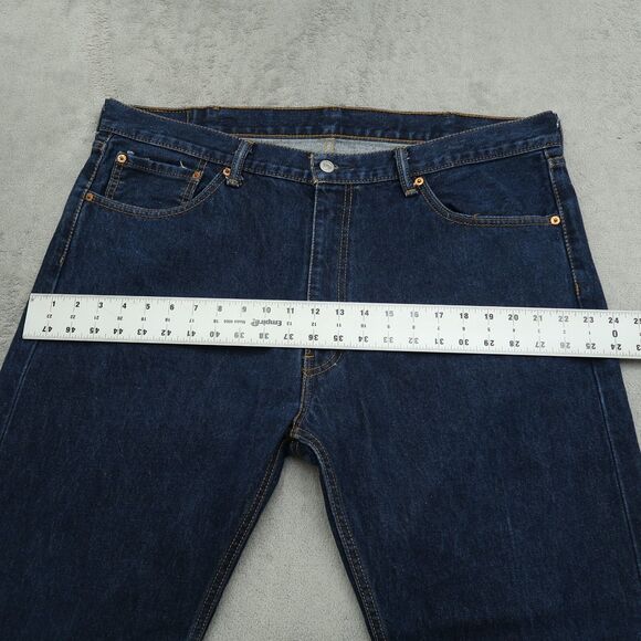 Levi's 505 Jeans Mens Size 40x30 Blue Regular Straight 100% Cotton Denim Dark - Picture 14 of 16